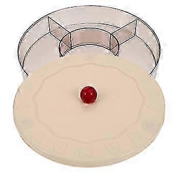 Fruit Storage Box Round Divided Serving Tray for Kitchen Beige Snack Container