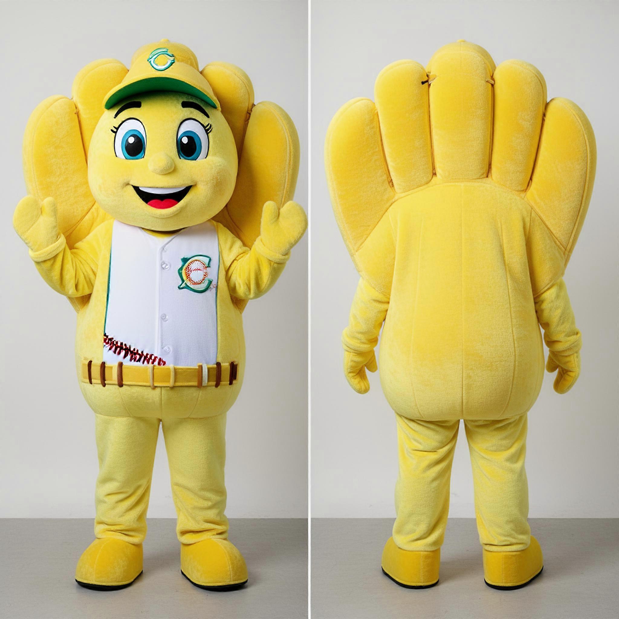 MASTICOT Lemon Yellow Oversized Baseball Glove Mascot