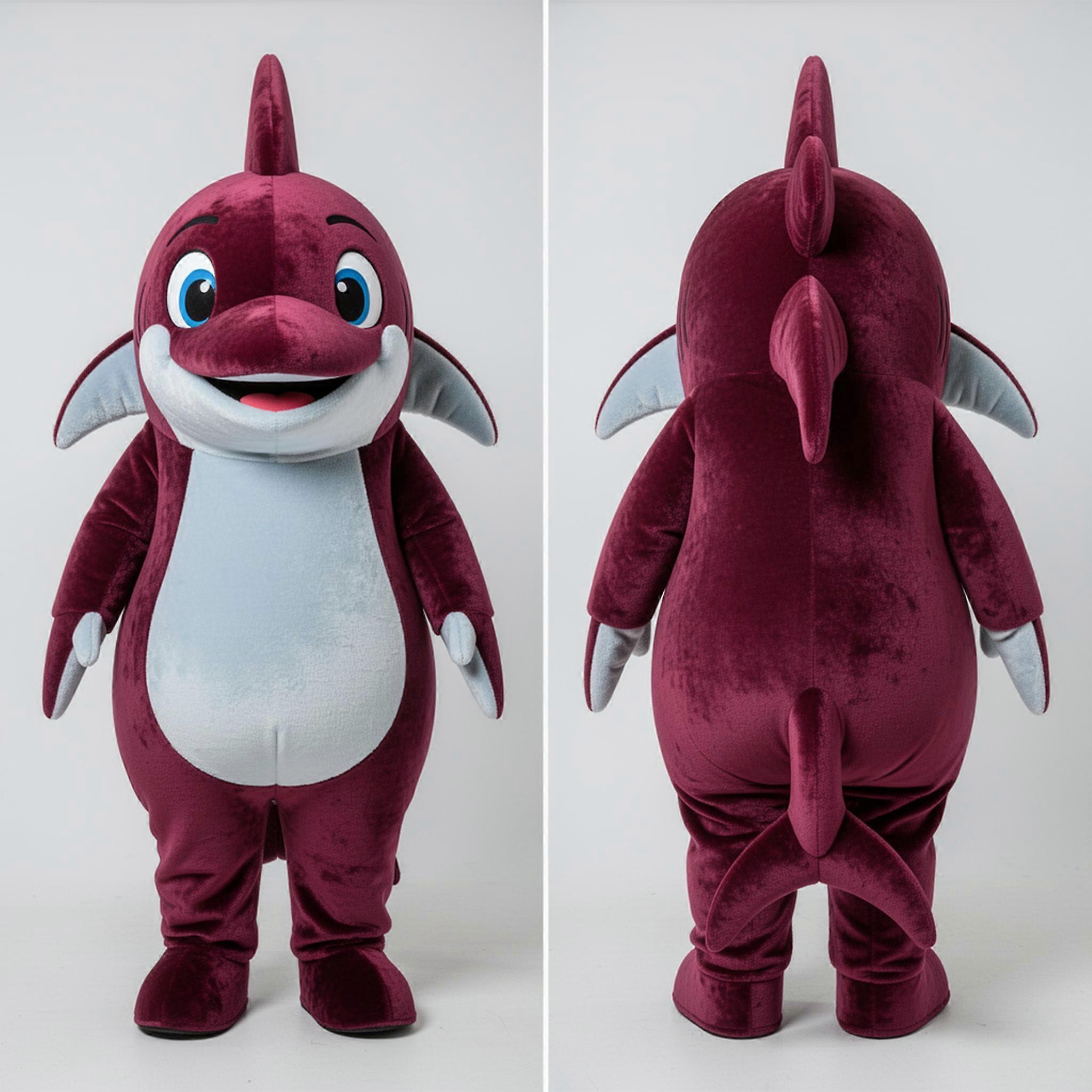 MASTICOT Maroon Velvety Swordfish Mascot