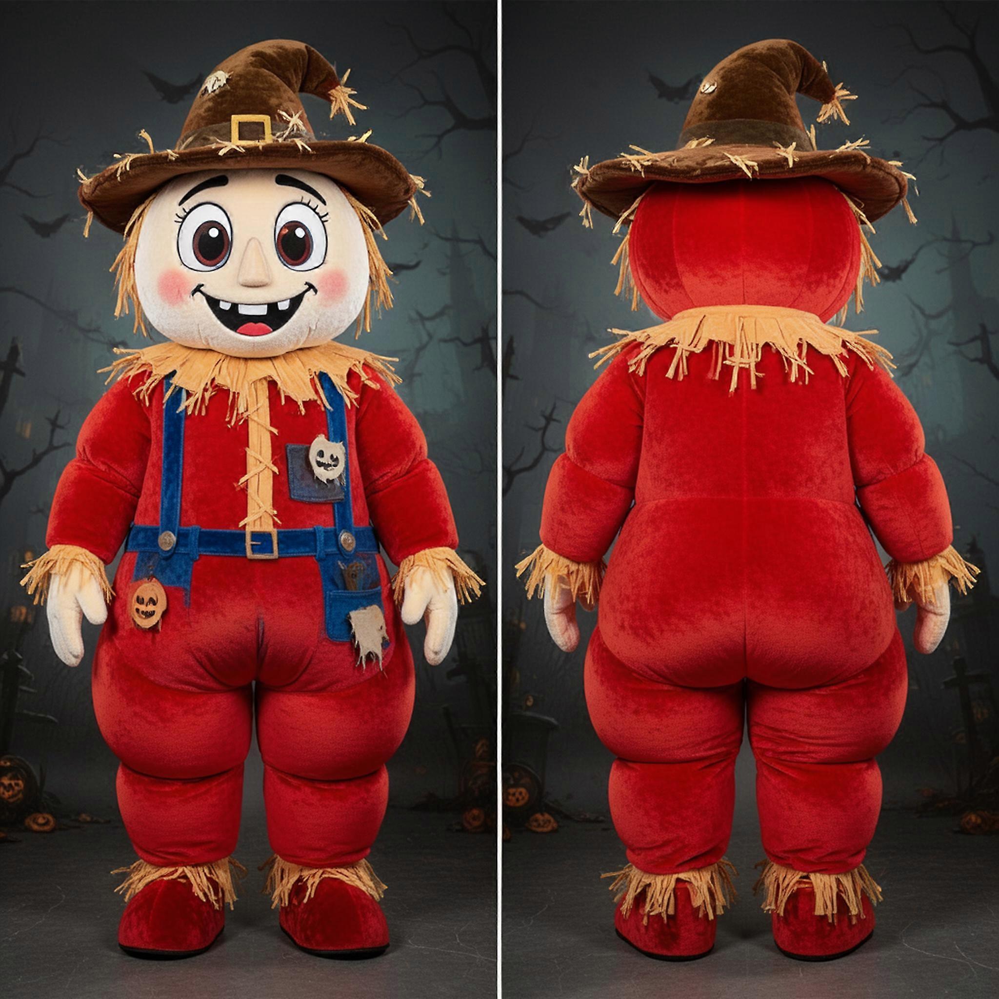MASTICOT Russet Brown Cheerful Scarecrow Mascot