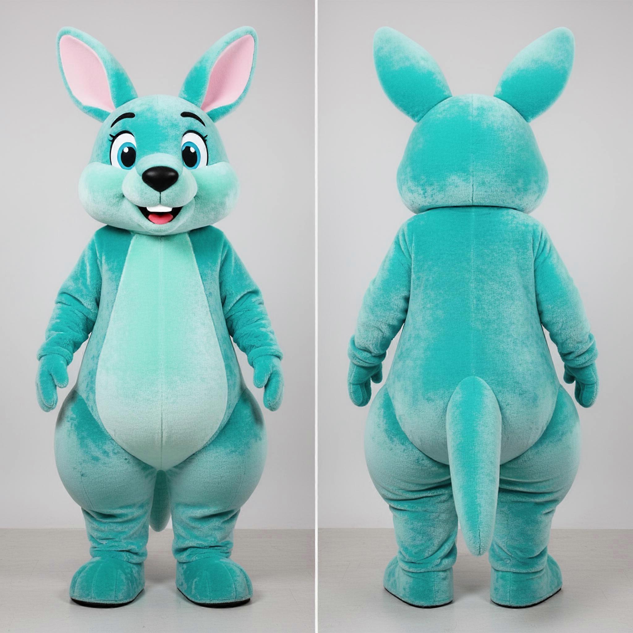 MASTICOT Turquoise Playful Kangaroo Mascot