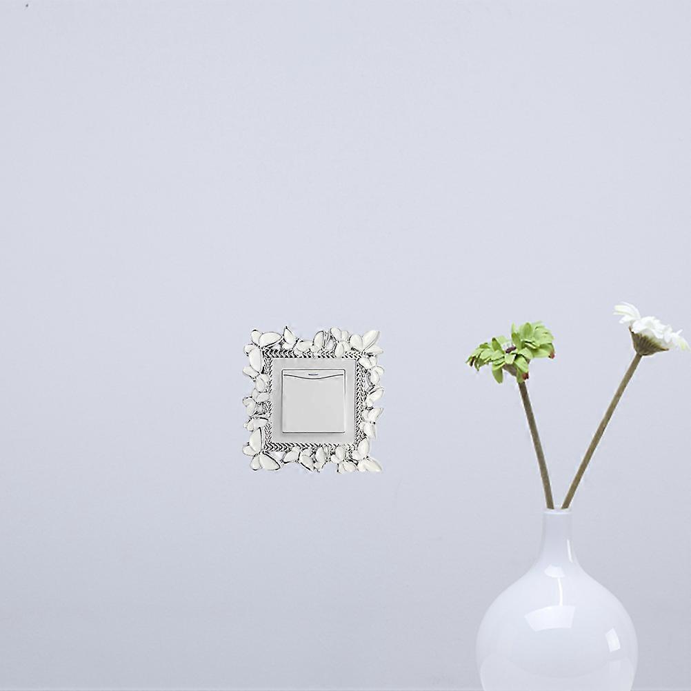 Tie Switch Sticker for Wall Decoration 2Pcs White Pattern Covers
