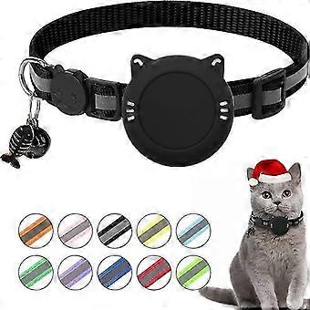 For AirTag 2nd Gen / AirTag 1st Gen Cat Collar Waterproof Silicone Holder With Safety Breakaway Buckle And Fish & Bell Pendant 26-27