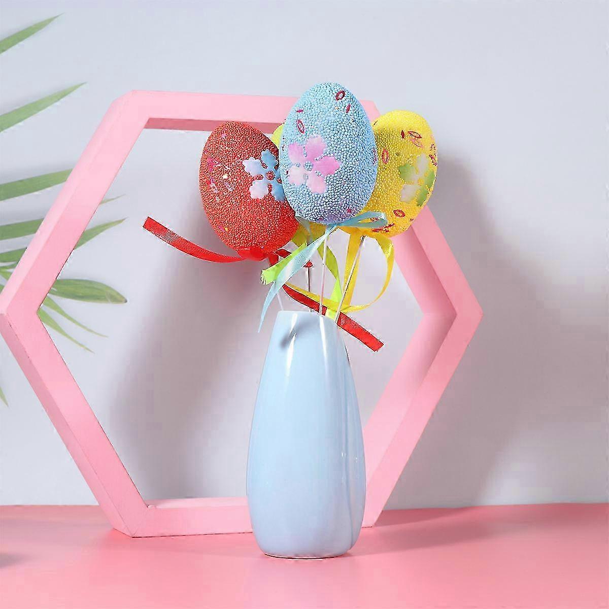 Easter Egg Picks Glitter Decoration 6Pcs compatible with Easter Basket and Holiday Use