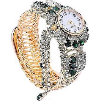 Reloj de pulsera de aleación para mujer - Esfera redonda con opciones en azul/verde para accesorios de moda y regalos_MM2 26-27