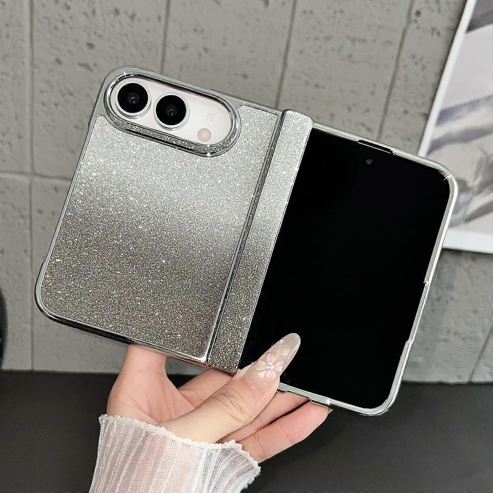 Rebound Hinge Gradient Bling Glitter Phone Case For iPhone Duo