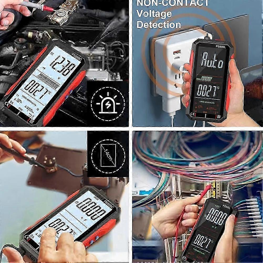 Digital Multimeter, Rechargeable Multimeter, Fully Automatic Voltmeter Amp Tester Auto Ranging 6000 Counts DC/AC Current
