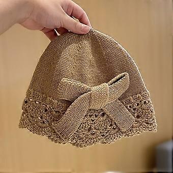 Women's Elegant Bow-Tie Beanie, Simple Knitted Hat for Spring and Autumn