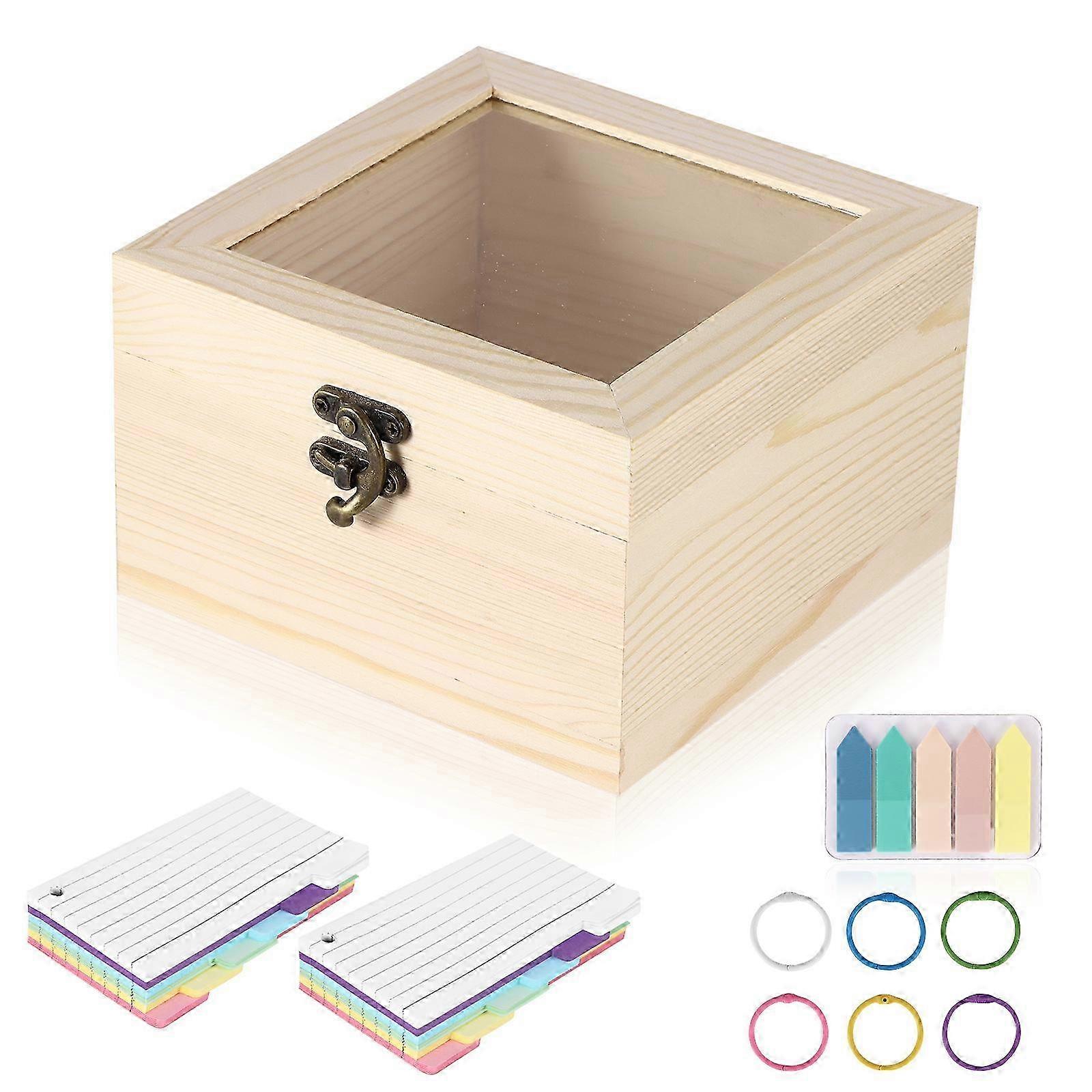 Index Card Storage Box With Acrylic View