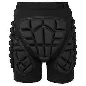 Protective padded shorts compatible with snowboarding and skating, comprehensive 3D protection, durable buttocks and coccyx protection, Black XXL.