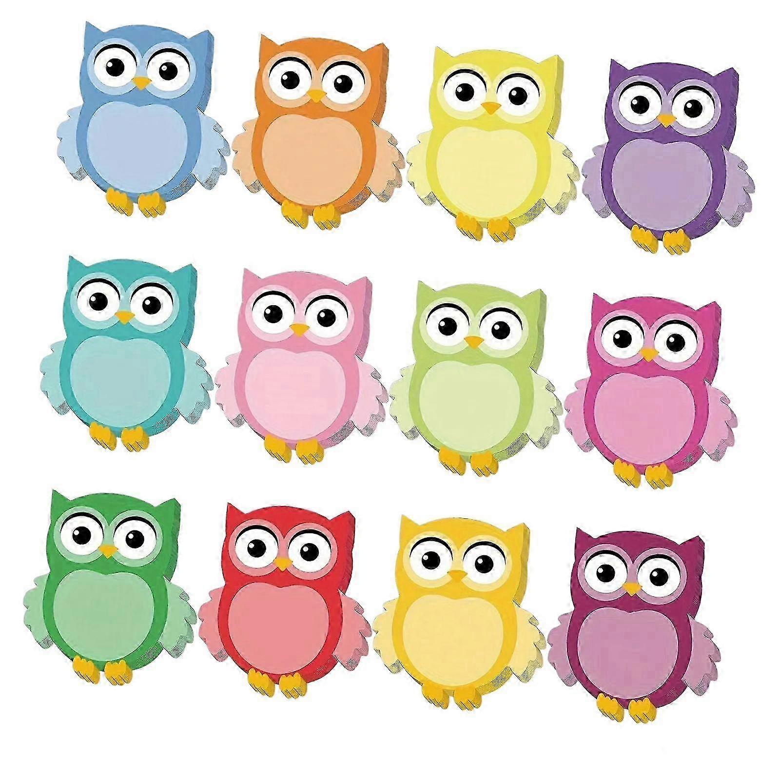 12-Pad Owl Sticky Notes Large Size