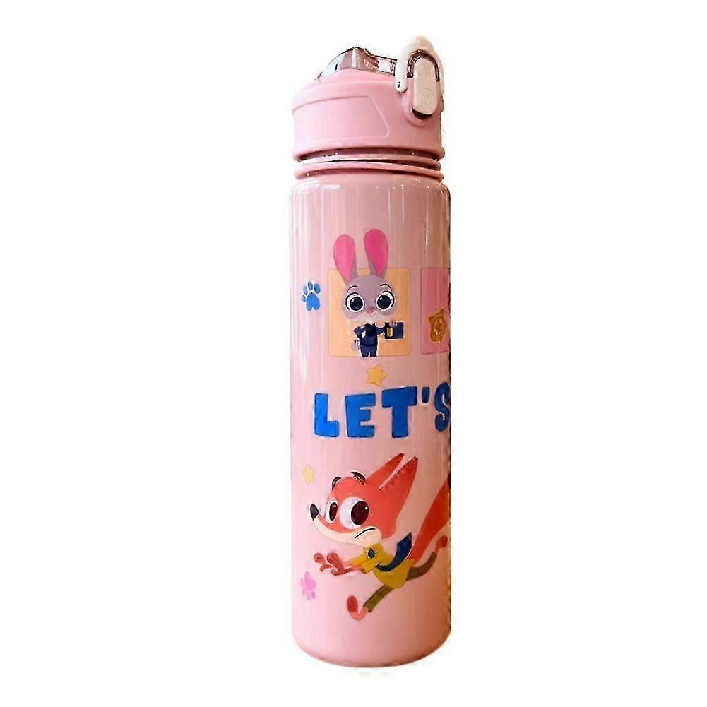 Zootopia Cartoon Straw Water Bottle