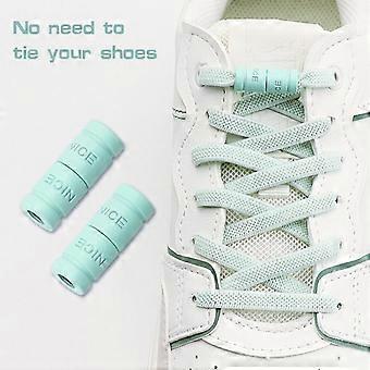 New 1 Pair No Tie Shoelaces Capsule Buckle Shoelace Sneakers Flat Elastic Shoe Laces for Kids Adult Shoes Accessories 6mm Width
