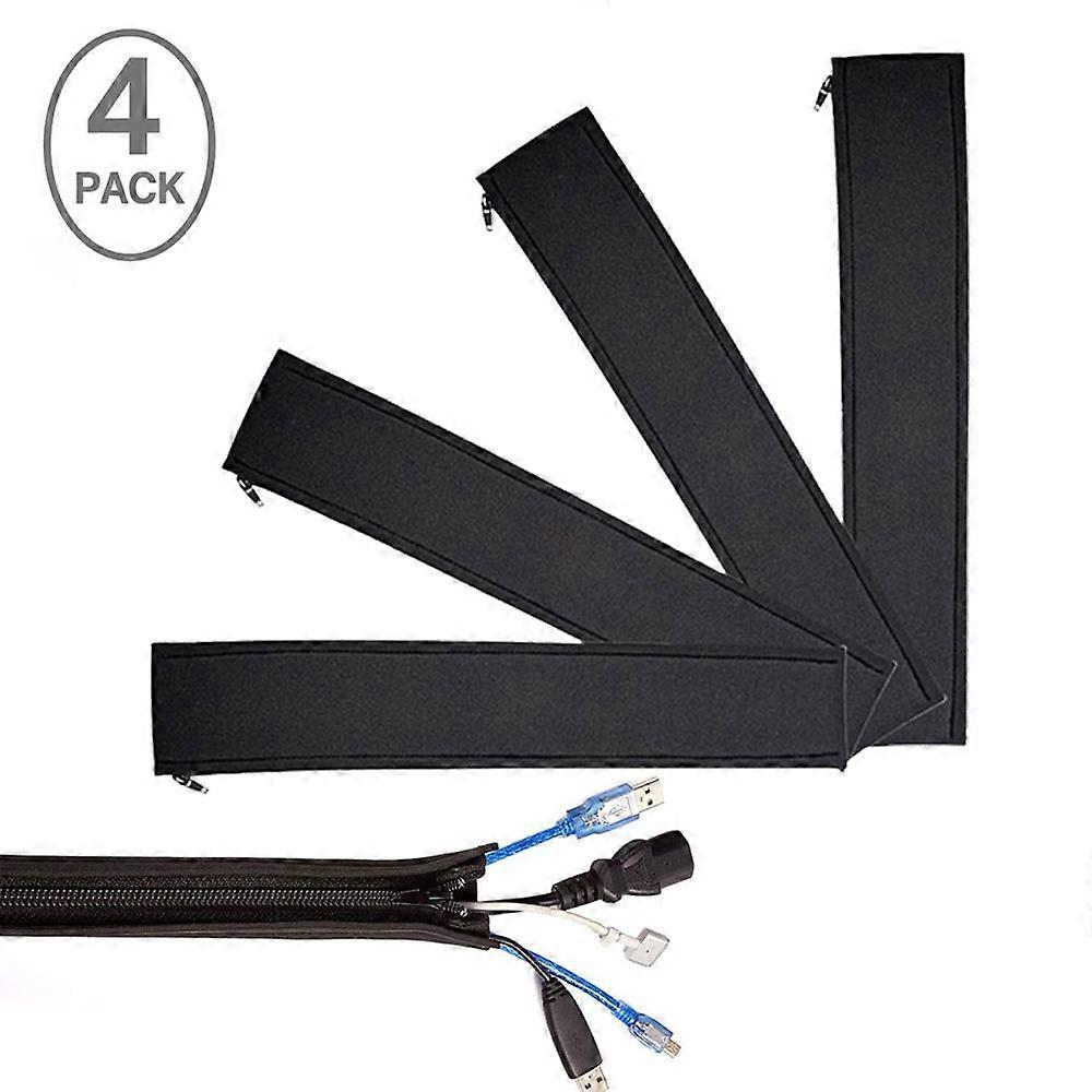 Reversible Black White Cable Protector Zipper Sleeve