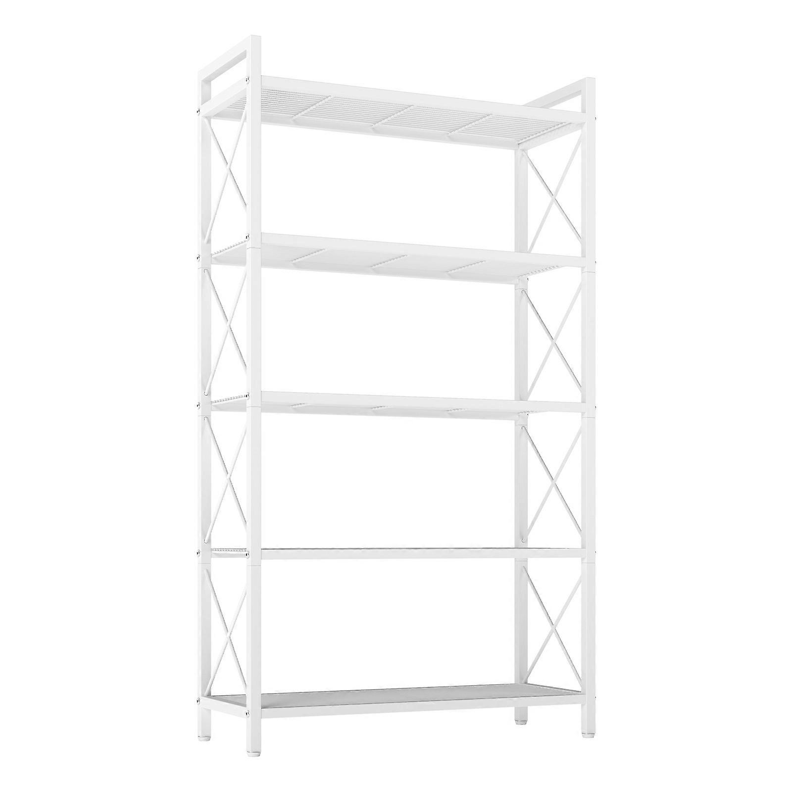 Metal shelving unit for versatile storage for entryway an