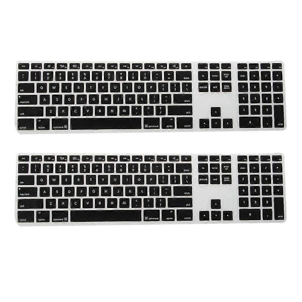 2x Silicone Thin Keyboard Skin Cover Protector With Numeric Keypad For Black