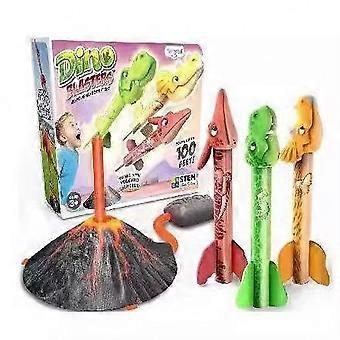 Dinosaur Toy Rocket Launcher, Launches Up to 100 Ft, Outdoor Play Toy for Kids Ages 3-6, Birthday Gift