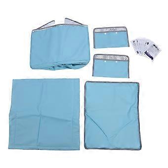 Cat Cooling House Aluminum Foil Summer Pet Cat Dog Cooling Cave for Four Seasons with 9pcs Ice Pack Peacock Blue Extra Large Size