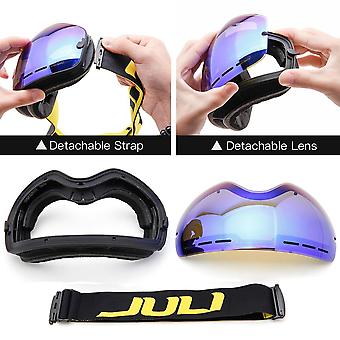 Lunettes de ski Lunettes de ski Double couche UV400 - anti-buée Masque de ski Lunettes de ski Hommes Femmes Sports de neige d'hiver Lunettes de snowboard R18 Lunettes d'extérieur (Couleur : Noir