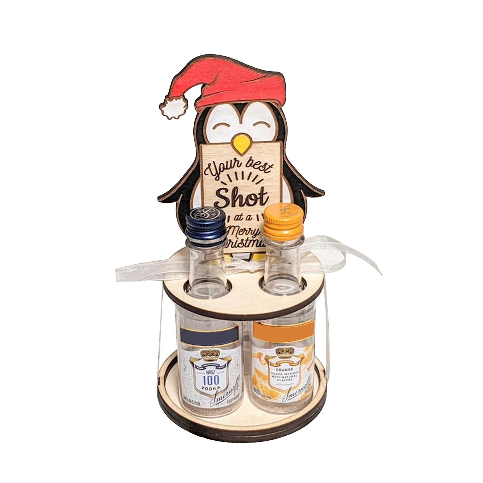Christmas Mini Liquor Bottle Stand Lightweight Durable Material