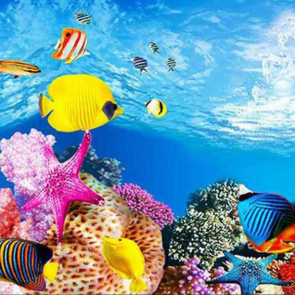 Aquarium-Hintergrundposter Selbstklebend – PVC-Folie Mit Korallen-Motiv, Wasserdicht, 61x30 Cm, Für Unterwasser-Deko Im Aquarium