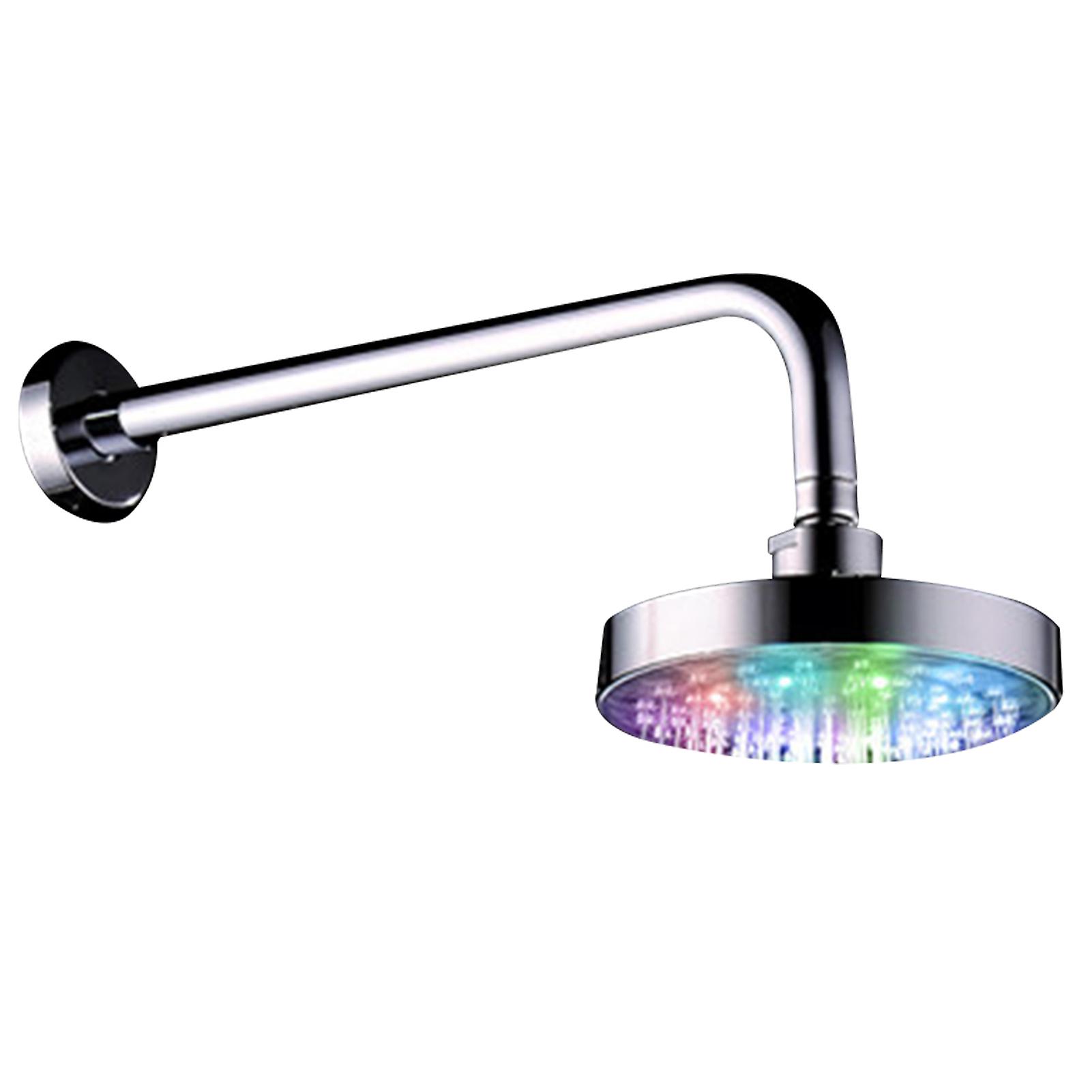 Led Shower Head With 3color Flash Light 6 Inch Rain Showerhead