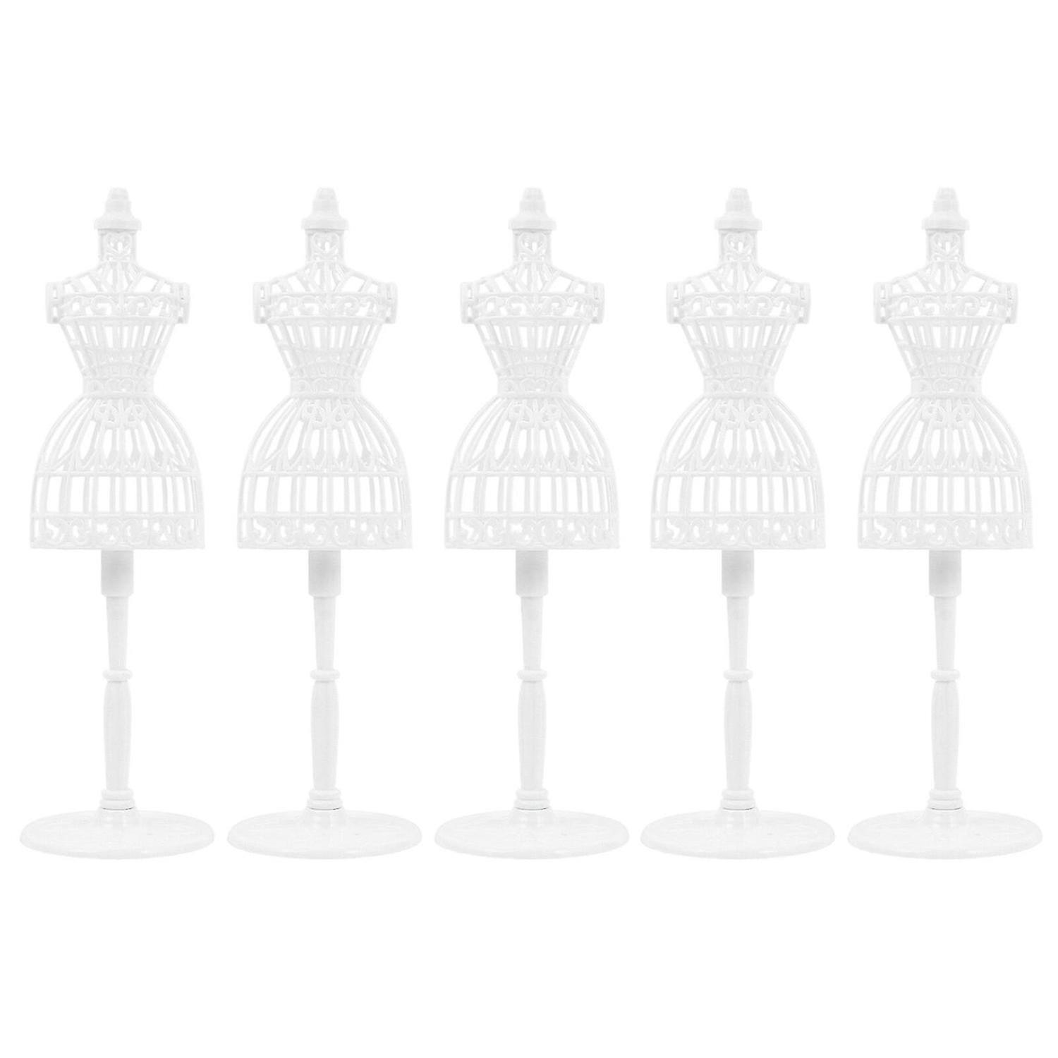5pcs Miniatur Puppe Kleiderständer transparente Display-Form DIY Zubehör