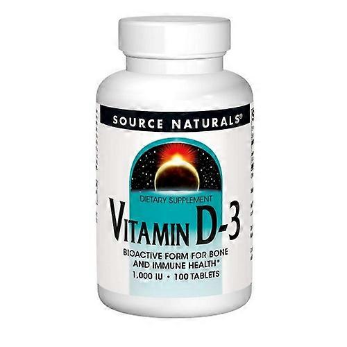 Source Naturals Vitamin D,1000 IU ,100 Tabs (Pack of 2)