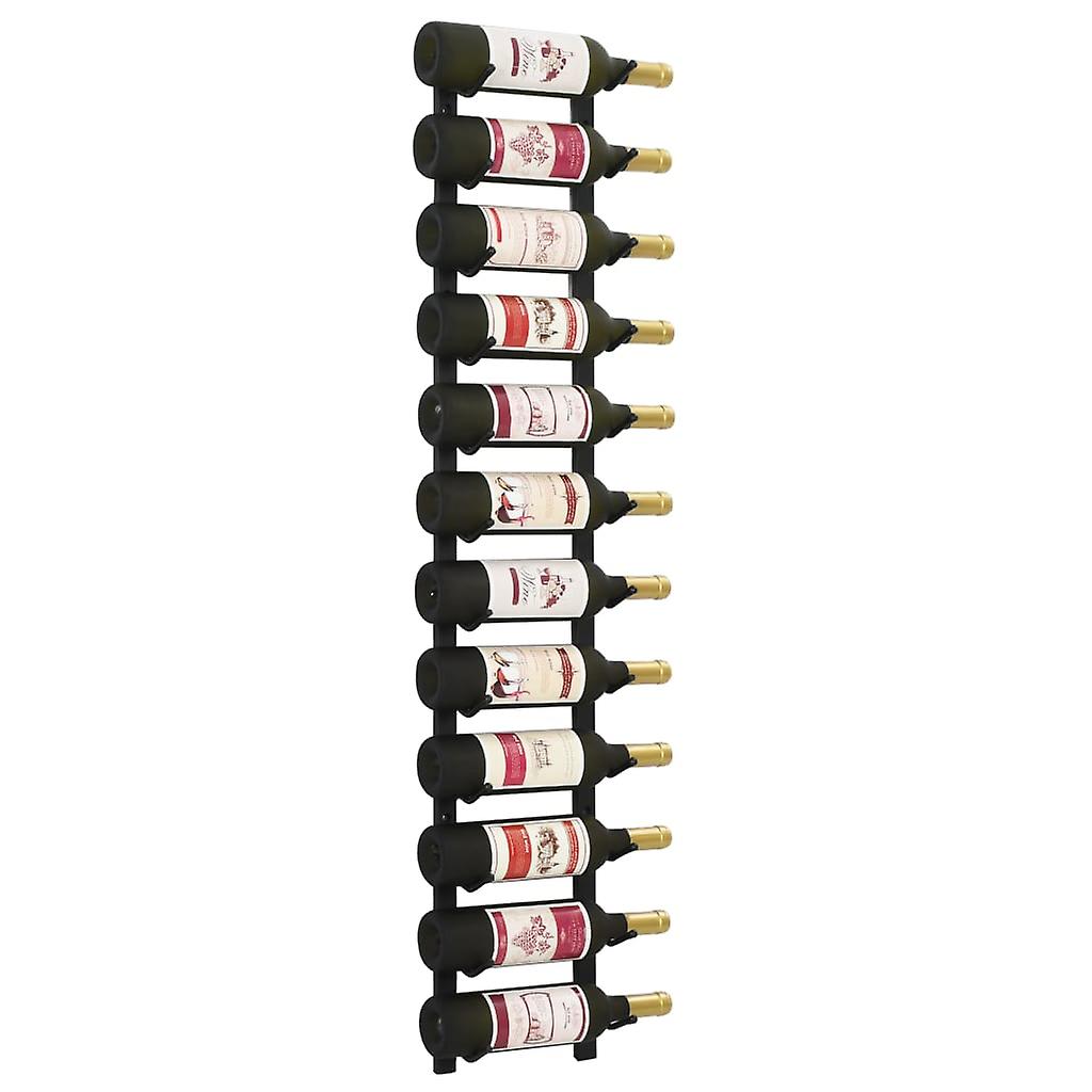 Wall Wine Rack for 12 Bottles Black Iron