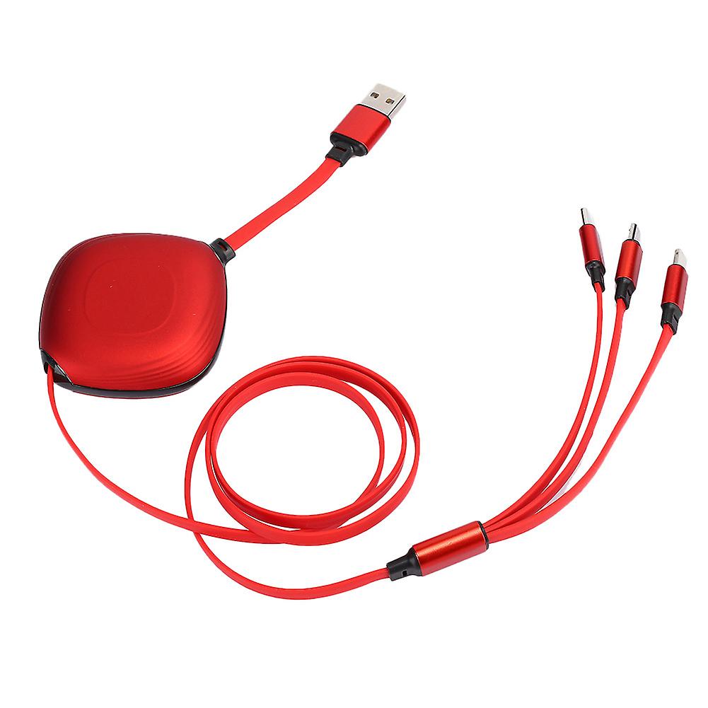 Red TPE 3-in-1 Quick Charging Cable - Compact, Flexible, and Durable for All Devices