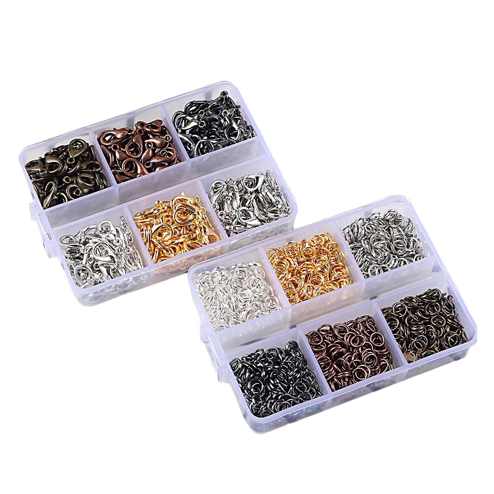 2 Box Lobster Claw Clasps Findings Kit & Jump Ring for DIY Jewelry Making