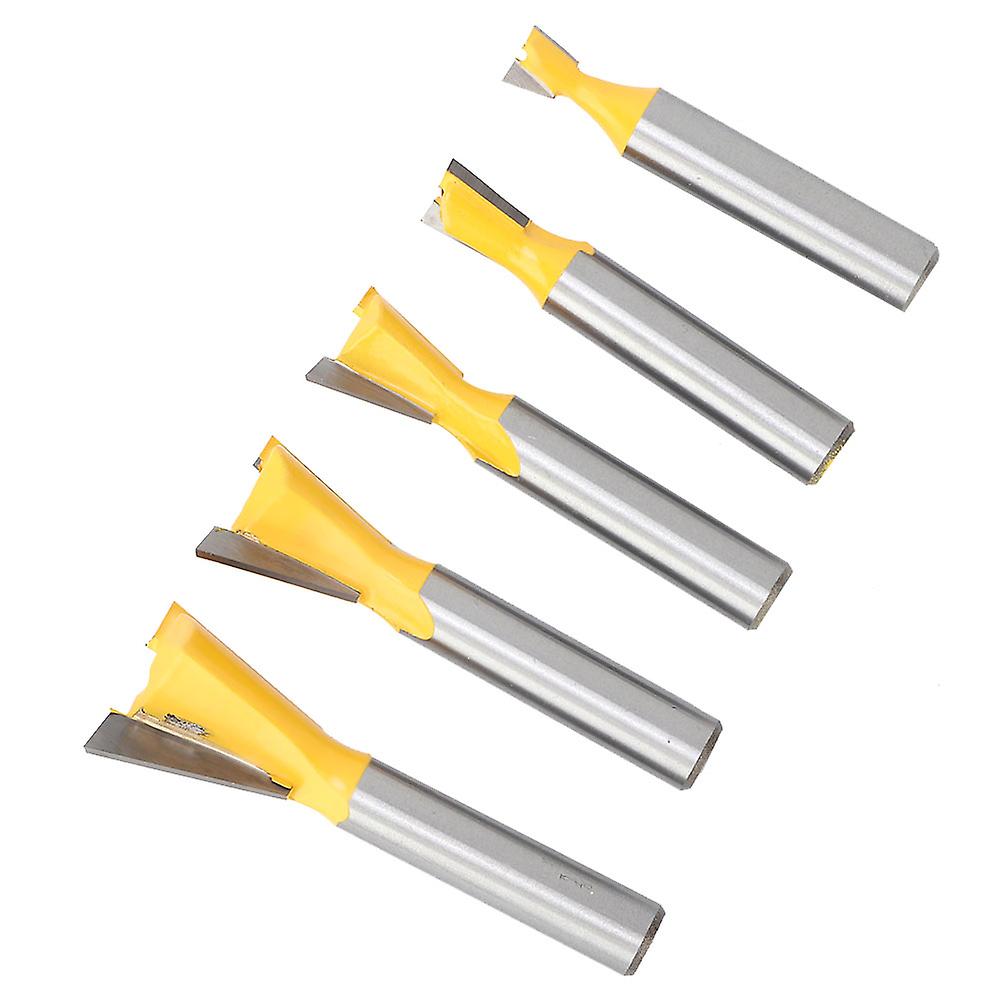 5 Pcs Woodworking Dovetail Router Bit Dovetail End Milling Cutter Bit for Wood Process