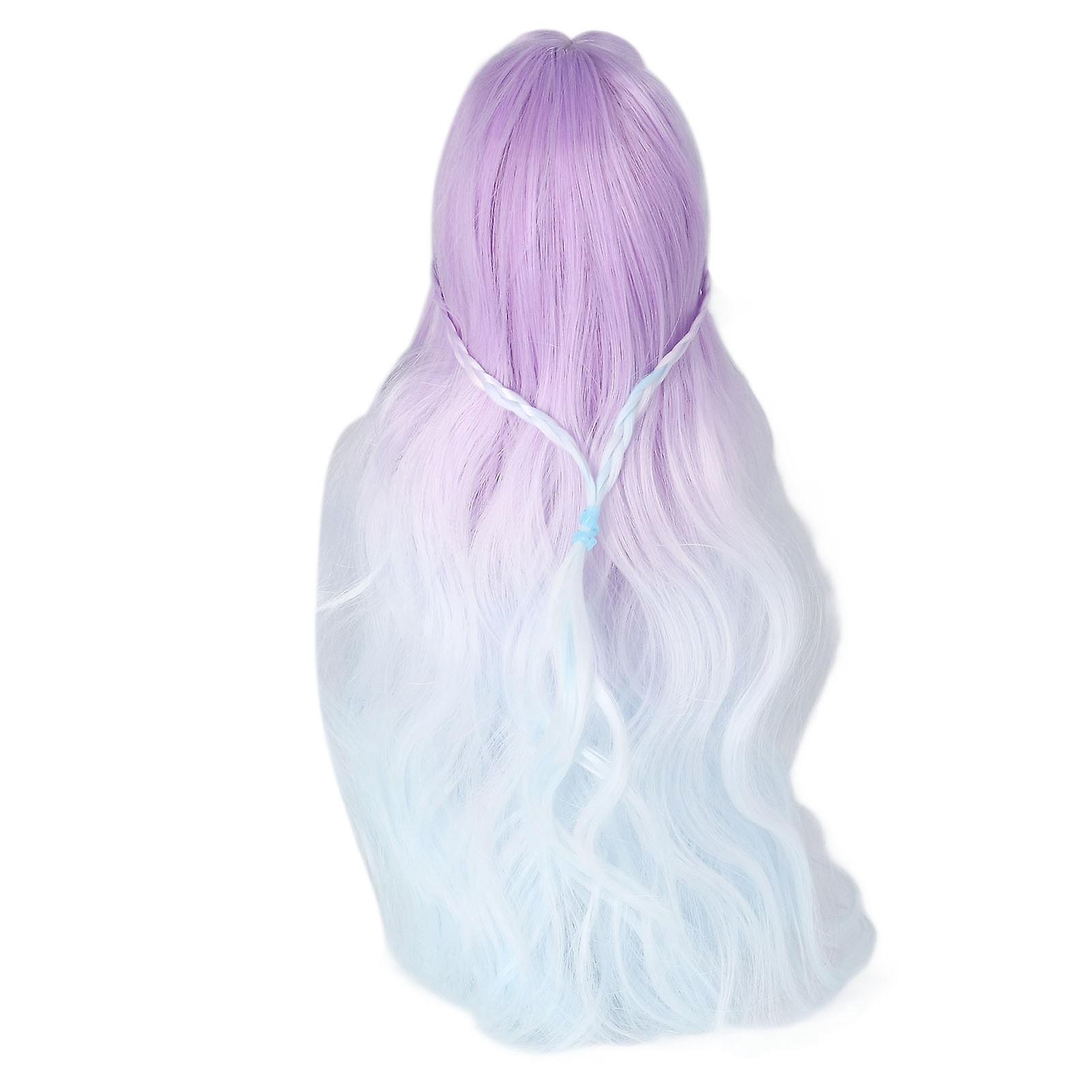 1/3 Ball Jointed Doll Wig Long Curly Hair Soft High Temperature Silk Simulation Scalp Gradient Purple Replacement