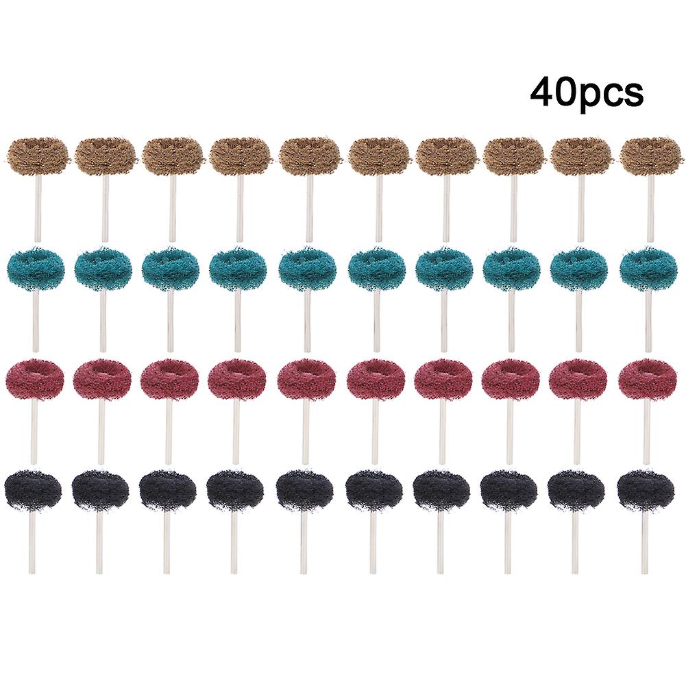 40Pcs Shank Brushed Abrasive Wheel Buffing Polishing Wheel Set for Rotary Tool