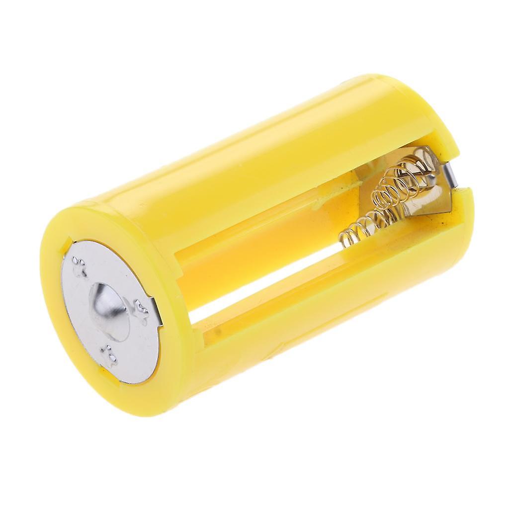 1.5V Parallel Battery Converters Adapter Case LR20 3 AA to D Type Yellow