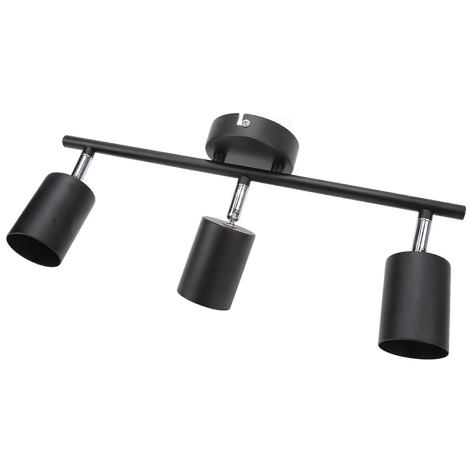 Kit d'éclairage sur rail à LED, 3 têtes, bras de 40,4 cm, pivotant à 90 degrés, noir mat, 3 lampes pour ampoule GU10 85-265 V