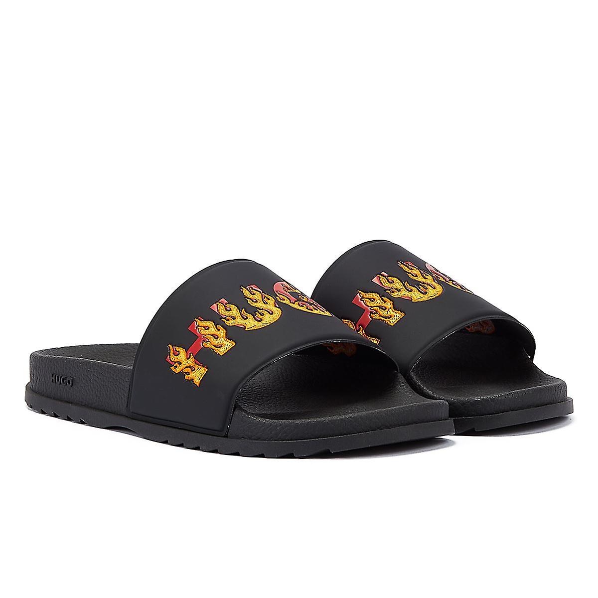 Hugo Match Slide Flame Men's Black Slides