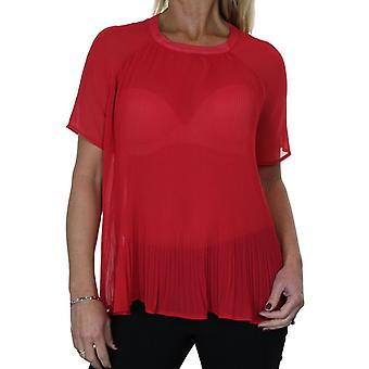 Women's Summer Pleated Sheer Chiffon Top Blouse Ladies Smart