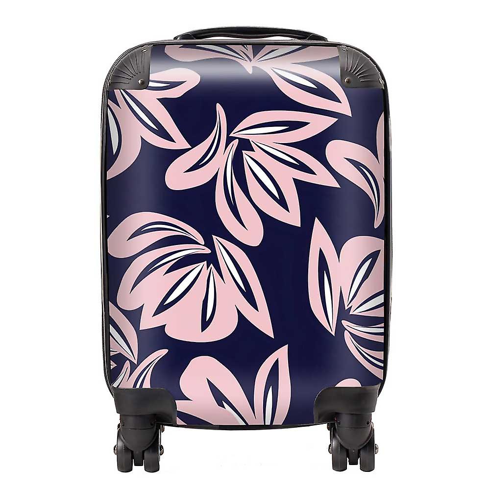 Pink Navy Floral Botanical Pattern  Suitcase