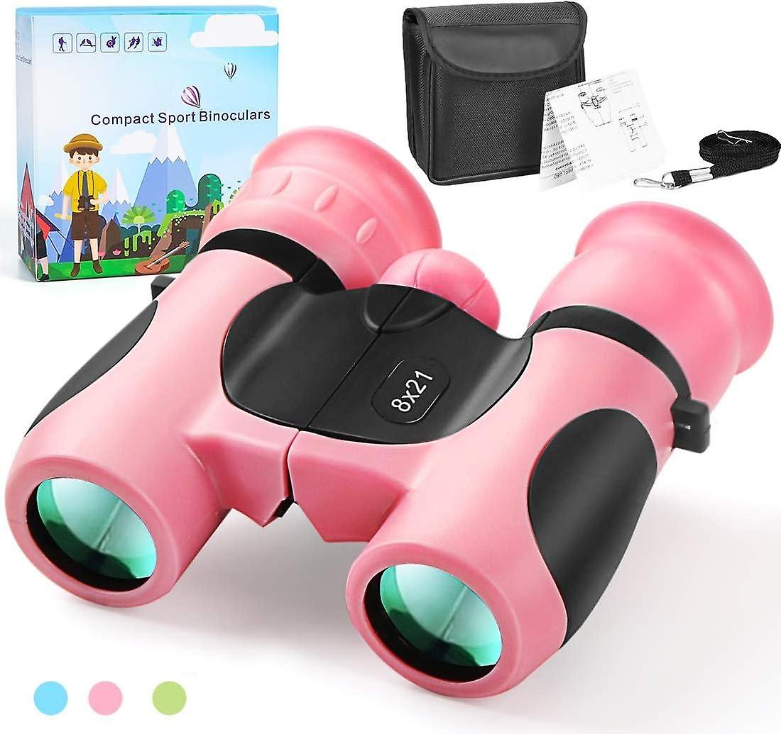 Binoculars for children, 8 x 21, small binoculars, compact and waterproof, rifle scope, high magnifi