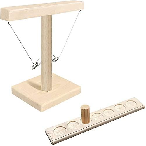 Hooks Ring Toss Game with Shot Ladder Bundle W Square 7 Holes