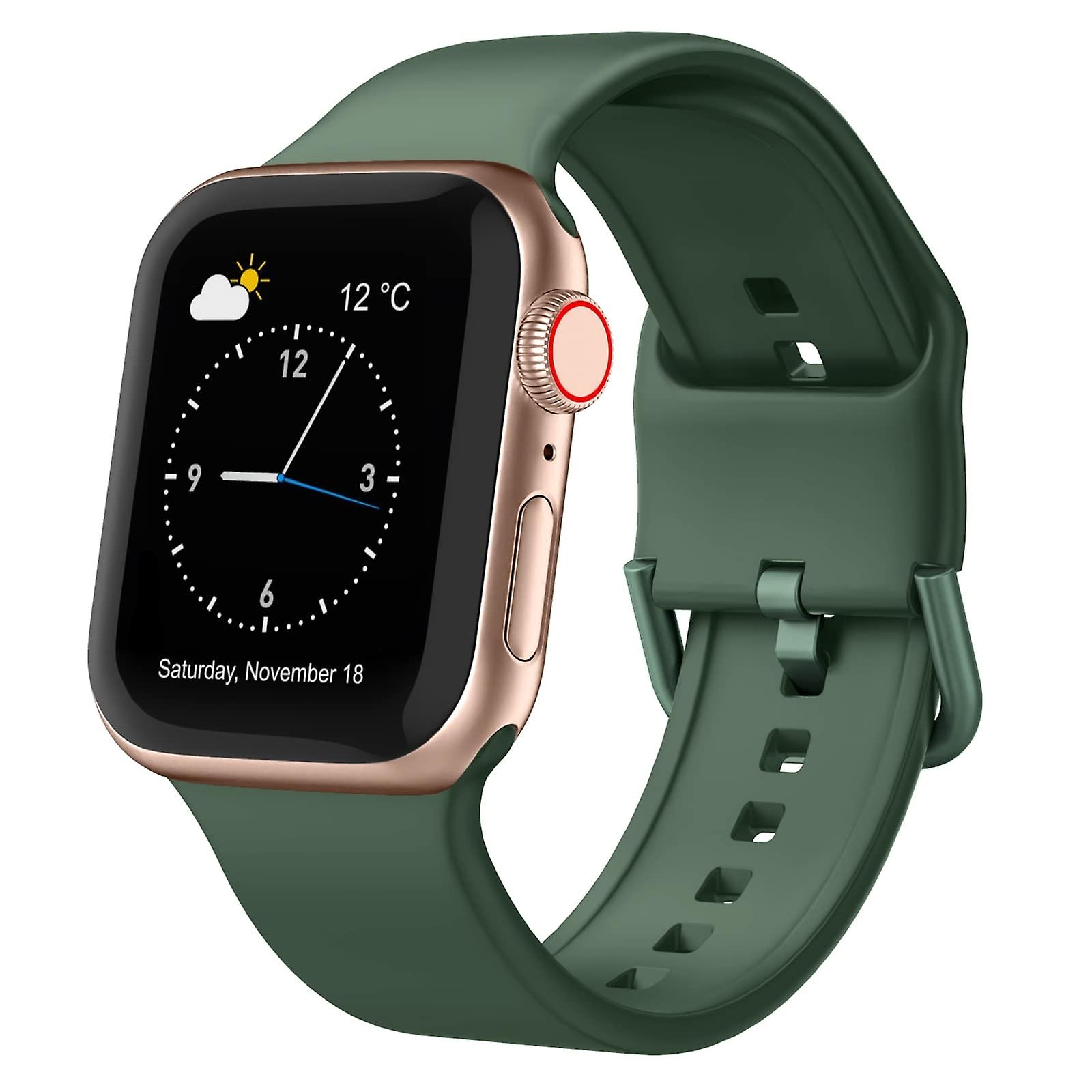 For Apple Watch Series 7 41mm Pin Buckle Silicone Watch Band