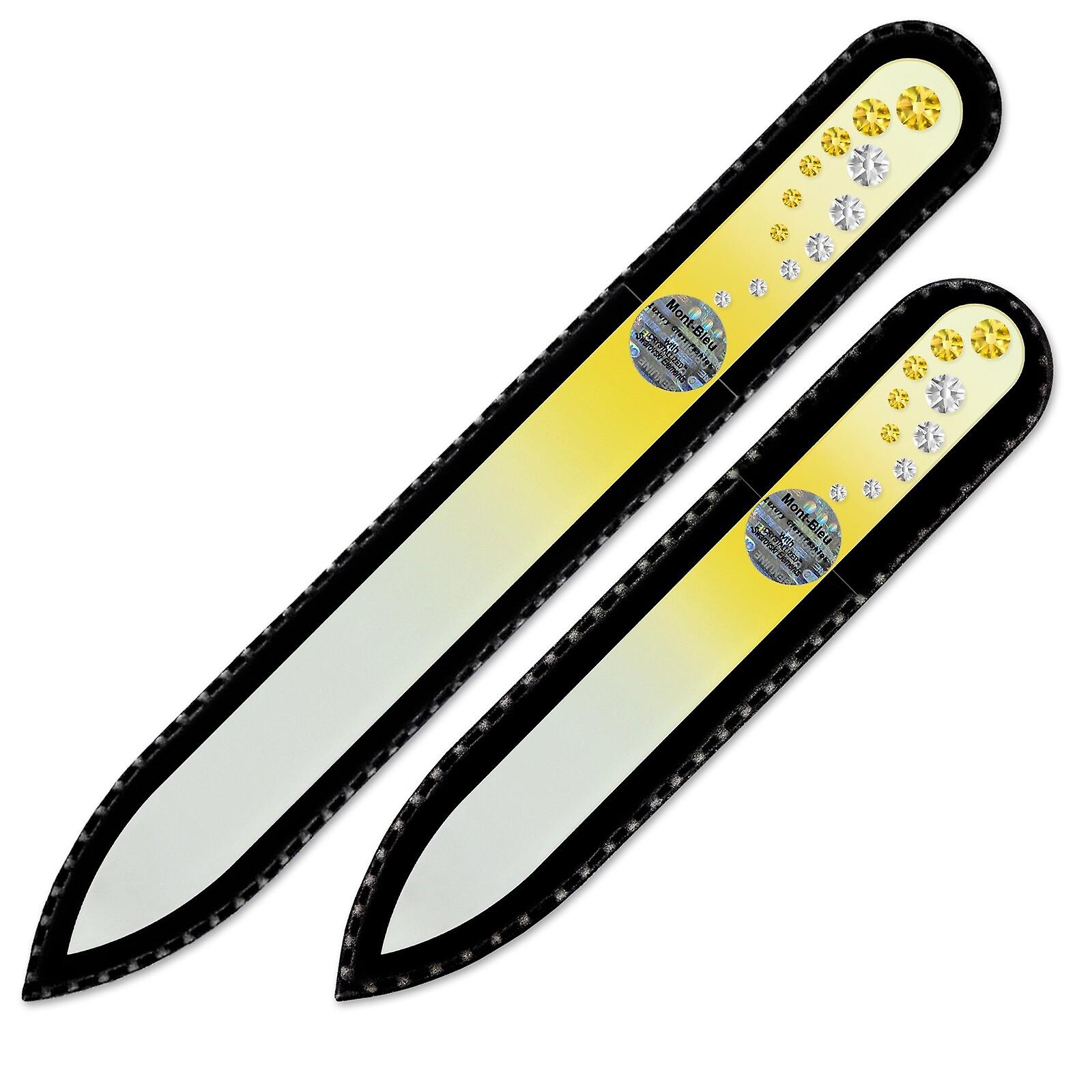 2-piece Nail File Set with Crystals for Women COC-MS - Light Topaz - Crystal