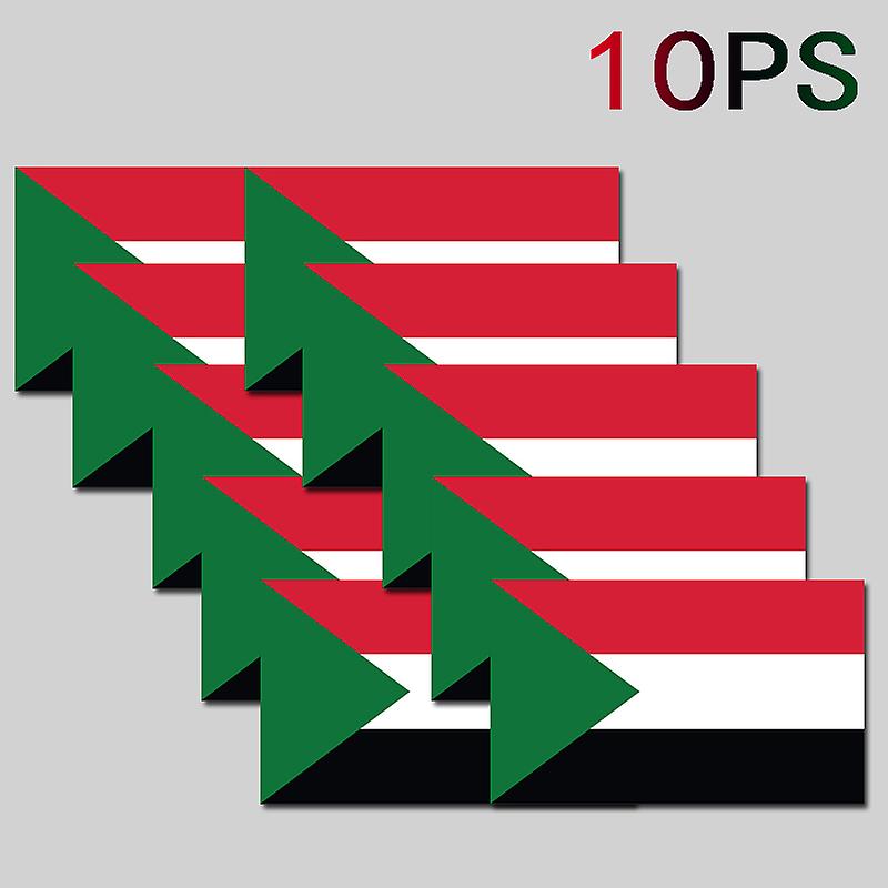 10x Sudan Flag Stickers For Waterproof Pvc Decals For Car Motocross Rv Trolley Case Laptop Helmets