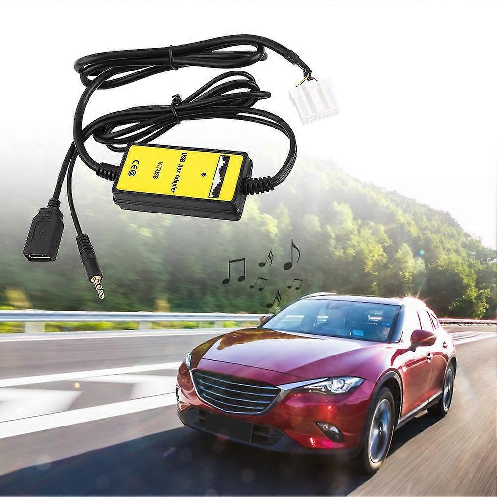 Carro USB Adapter MP3 Audio Interface AUX Data Cable Connect Virtual CD Changer para Mazda