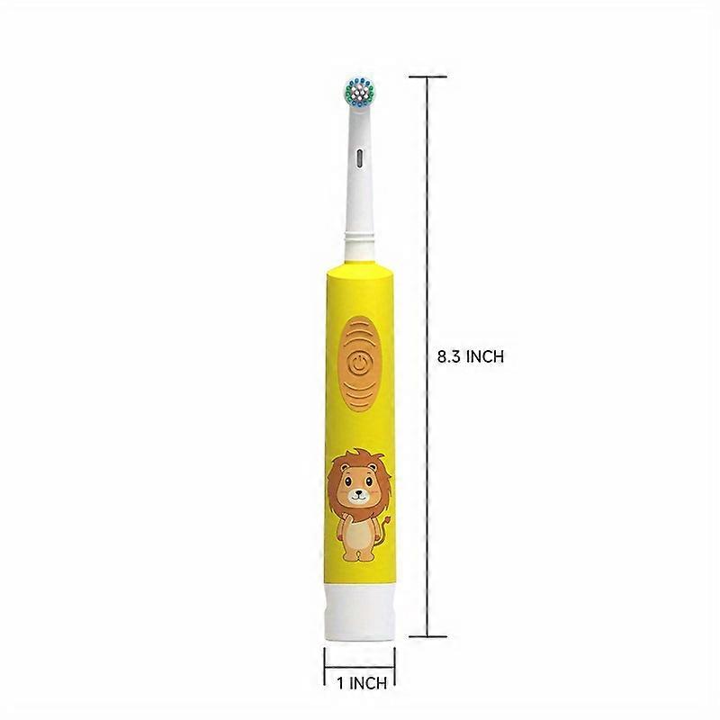 Cartoon Electric Toothbrush for Kids - Battery Operated with Rotating Small Head - Ideal for Children Aged 4-14 - Promotes Healthy Oral Hygiene