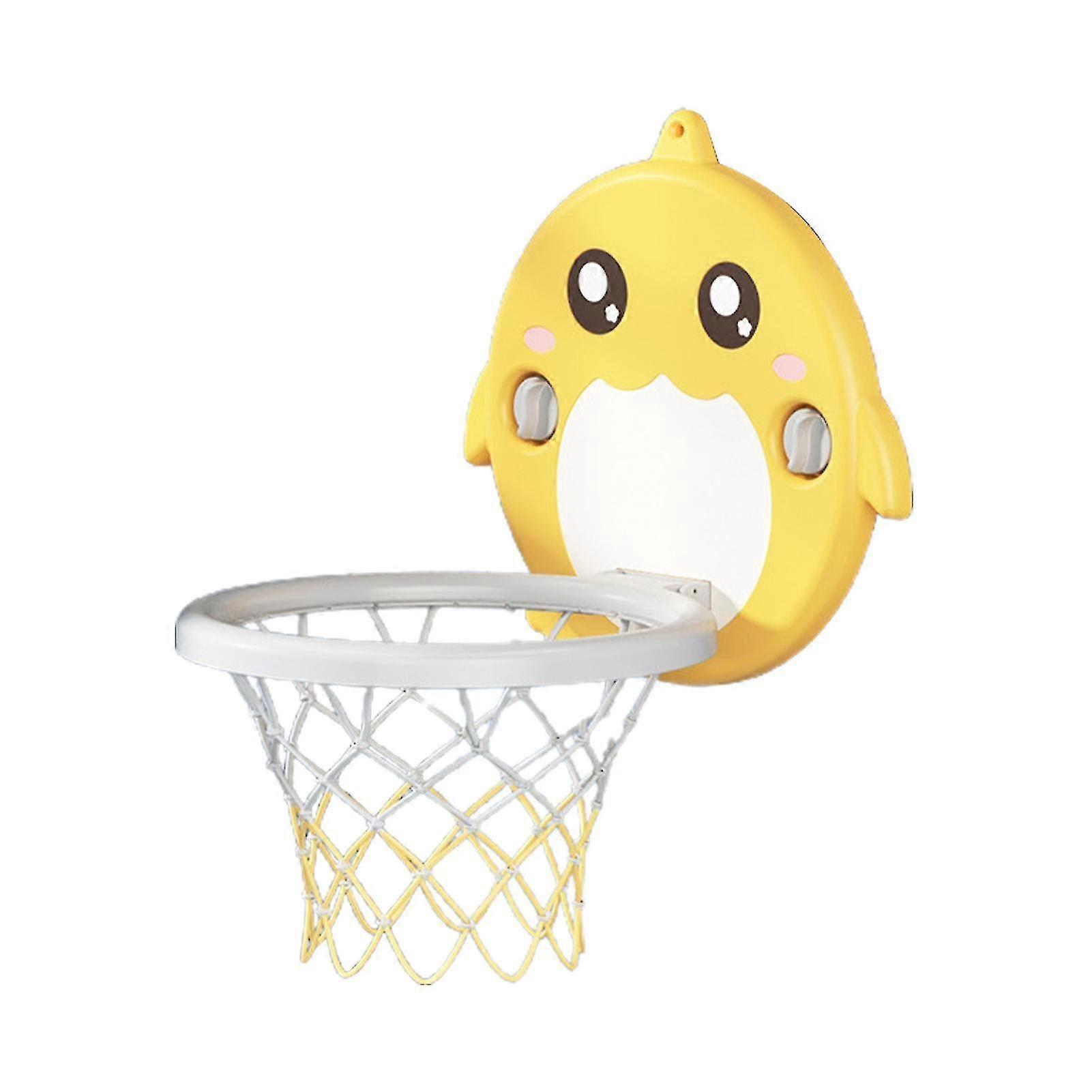 Compact Kid Basketball Kit Strong Absorption Suction Cup Design Whale Shape Basketball Hoop Kit For Home