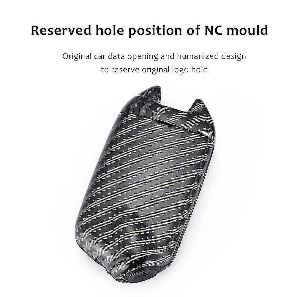 1pc Car Key Cover Abs Carbon Remote Fob Shell With Keyring Accessories Case For Kia Stinger Gt Ck K9 K900 2018 2019 Car Styling