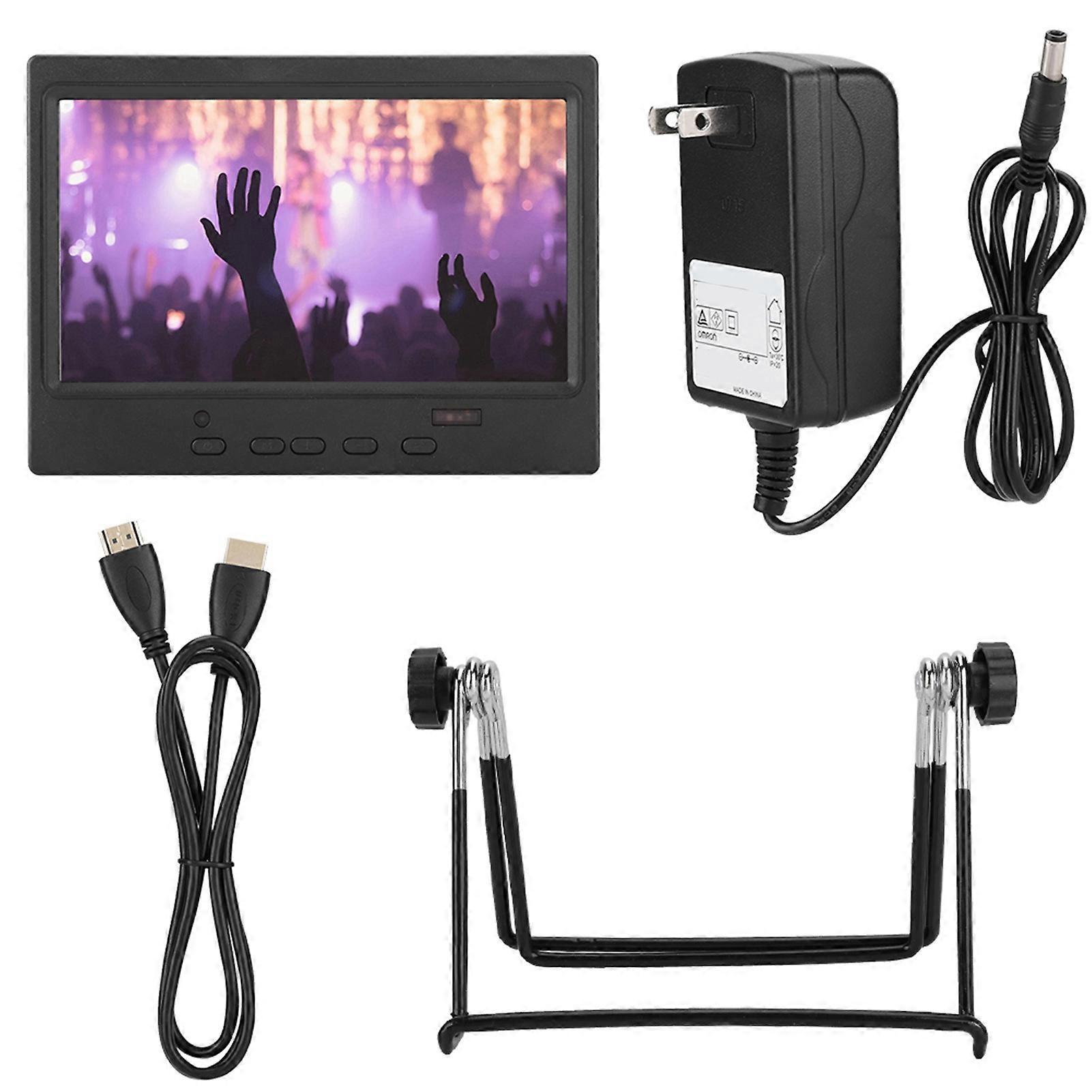 7 Inch Portable Monitor 1024x600 Multifunction Display Support HDMi VGa AV Input(US Plug)
