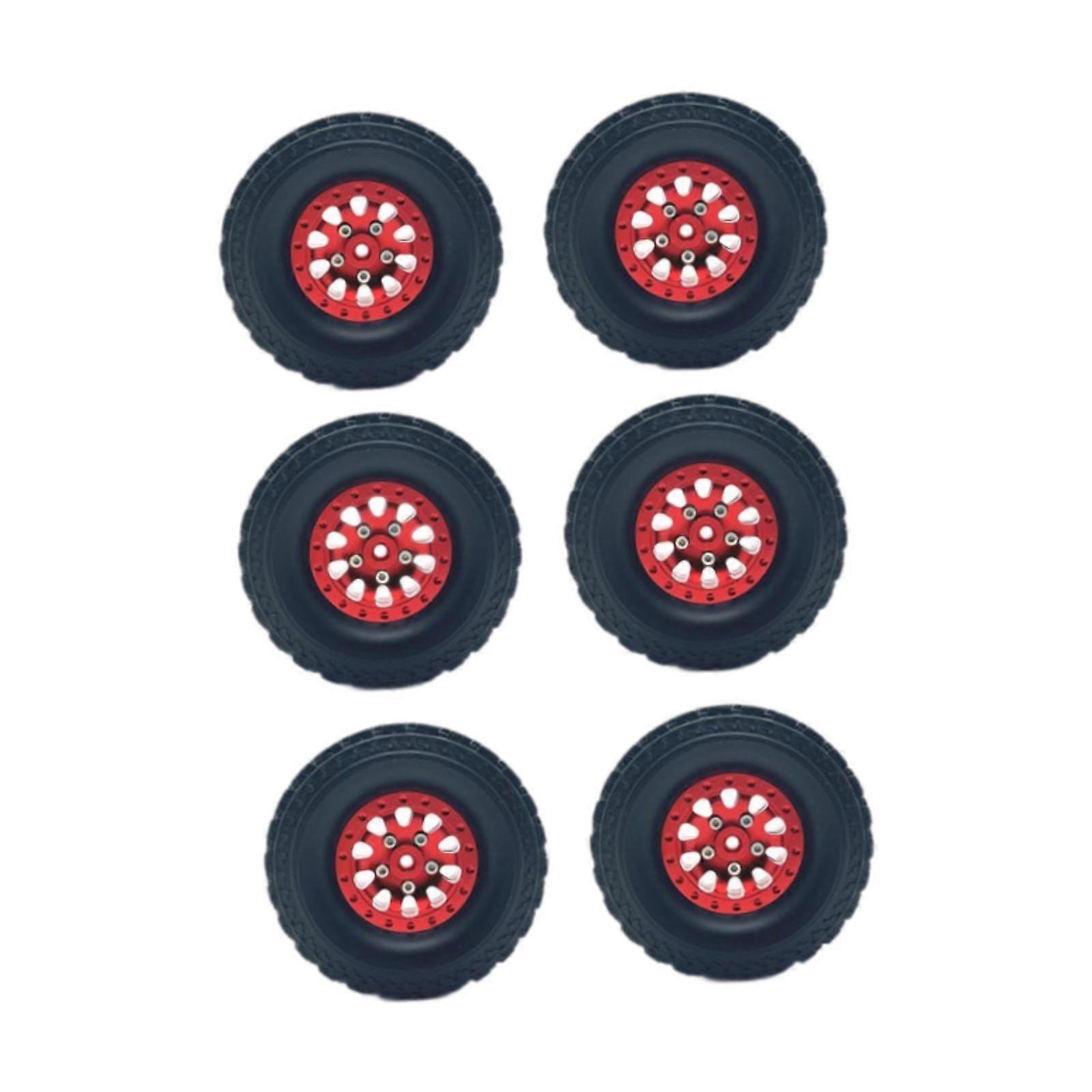 6 Stück 1/12 1/16 RC Räder und Reifen RC Car Strandreifen für RC Crawler Car rot